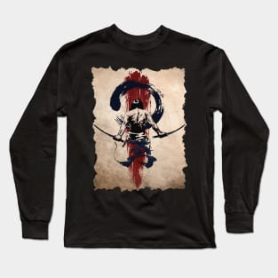 Japanese Samurai Warrior Retro Vintage Japan Bushido Long Sleeve T-Shirt